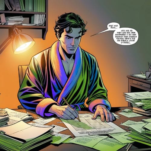 Housebound meaning: a man completing forms